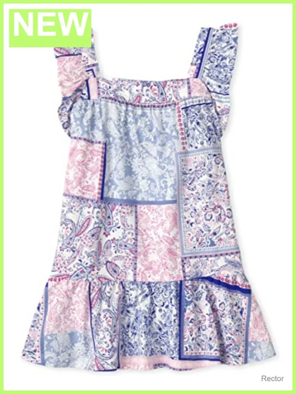 Toddler Girls Tiered Ruffle Sleeve Dress – Casual Pullover Paisley
